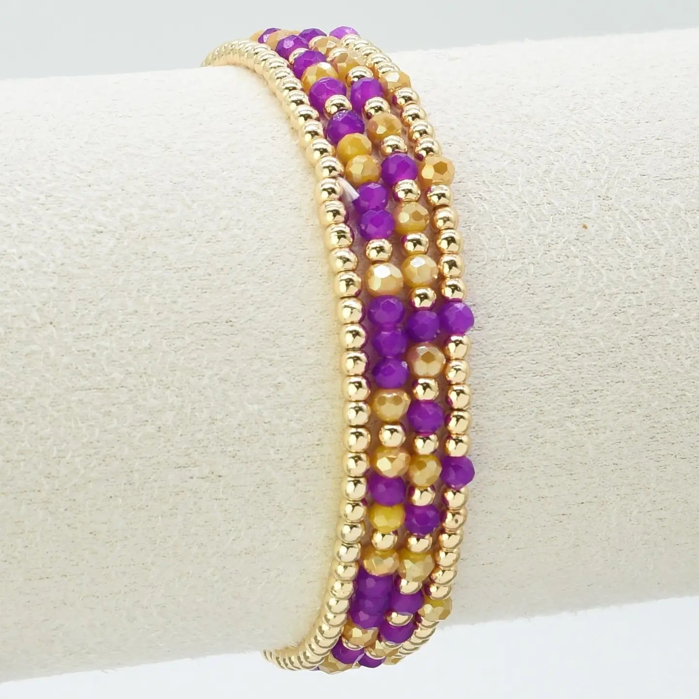 Yellow and Purple Glass Bead