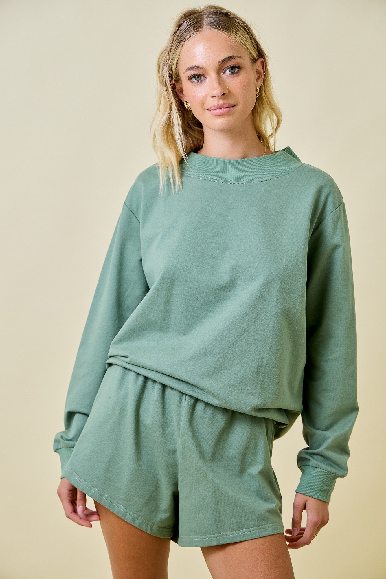 Olive Mockneck Set