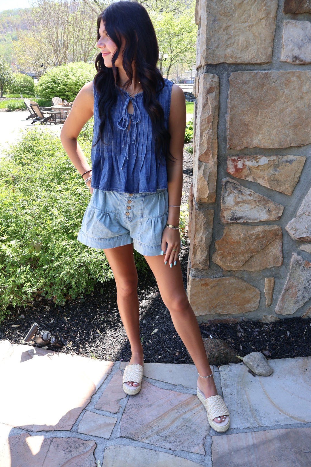Chambray Shorts