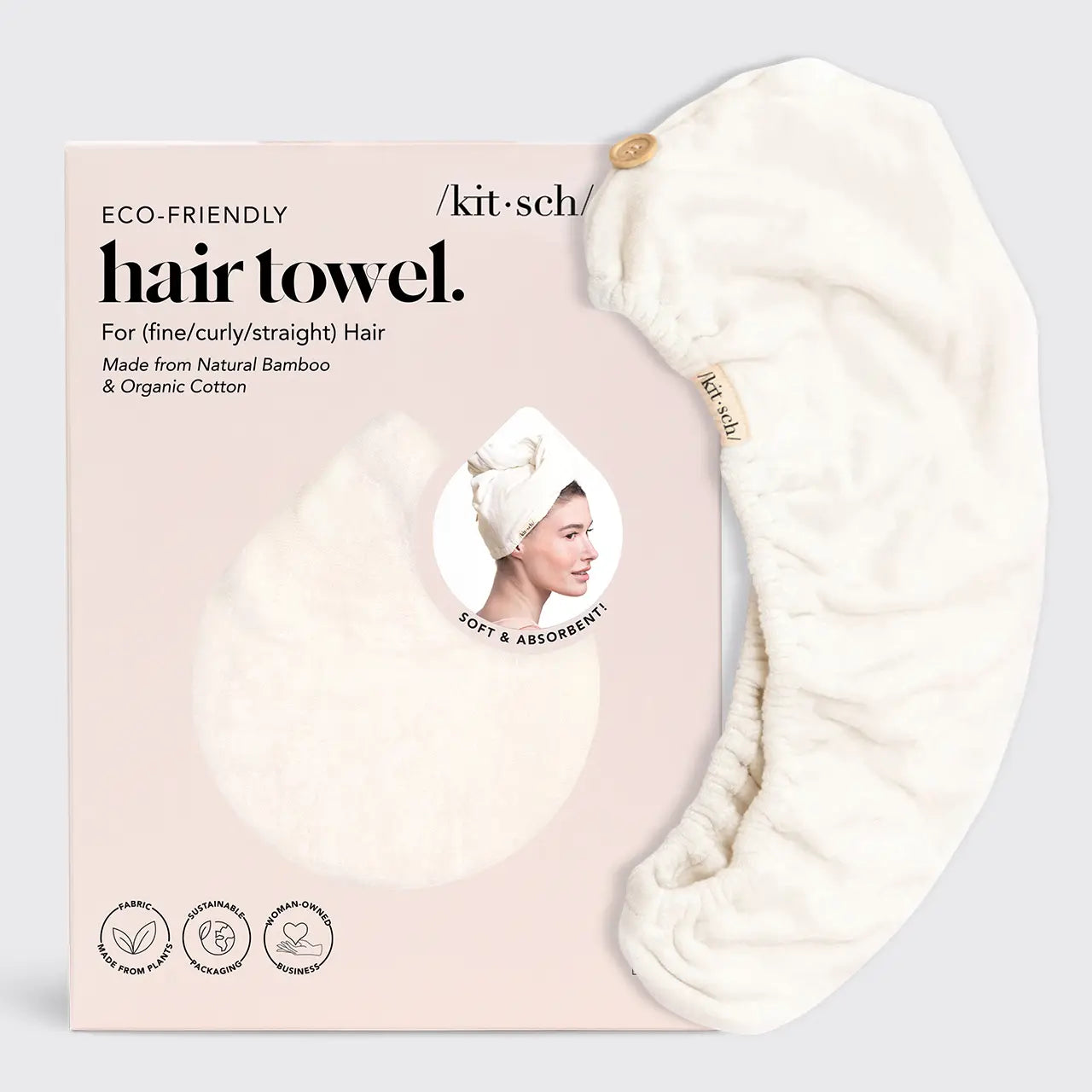 Quick Dry Hair Towel Ivory