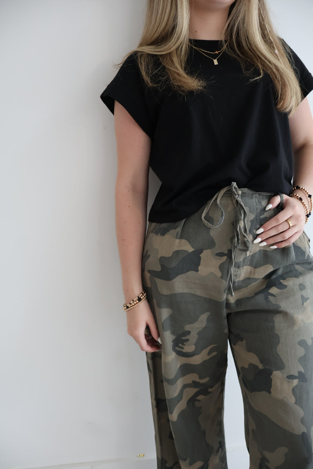 Camo Front Tie Pants