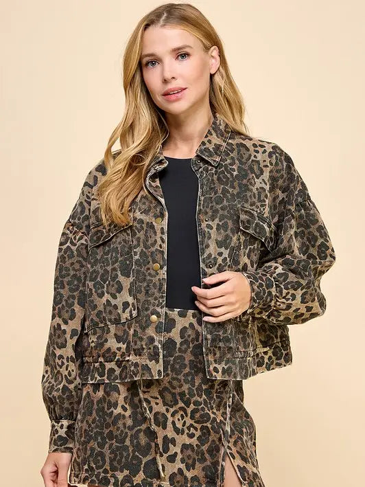 Leopard Jean Jacket