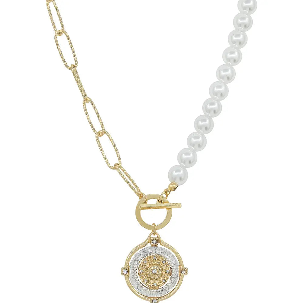 Gold Chain and Coin Necklace