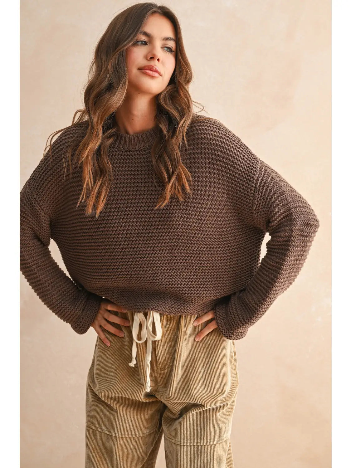 Chocolate Round Neck Sweater
