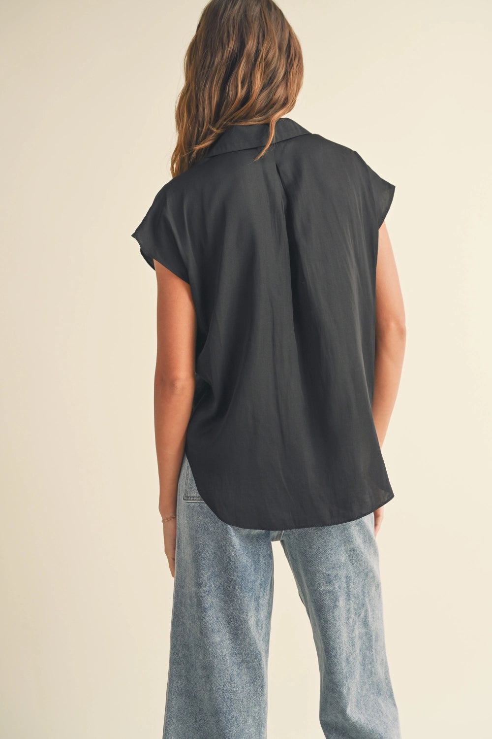 Deep Blue Button Down Blouse