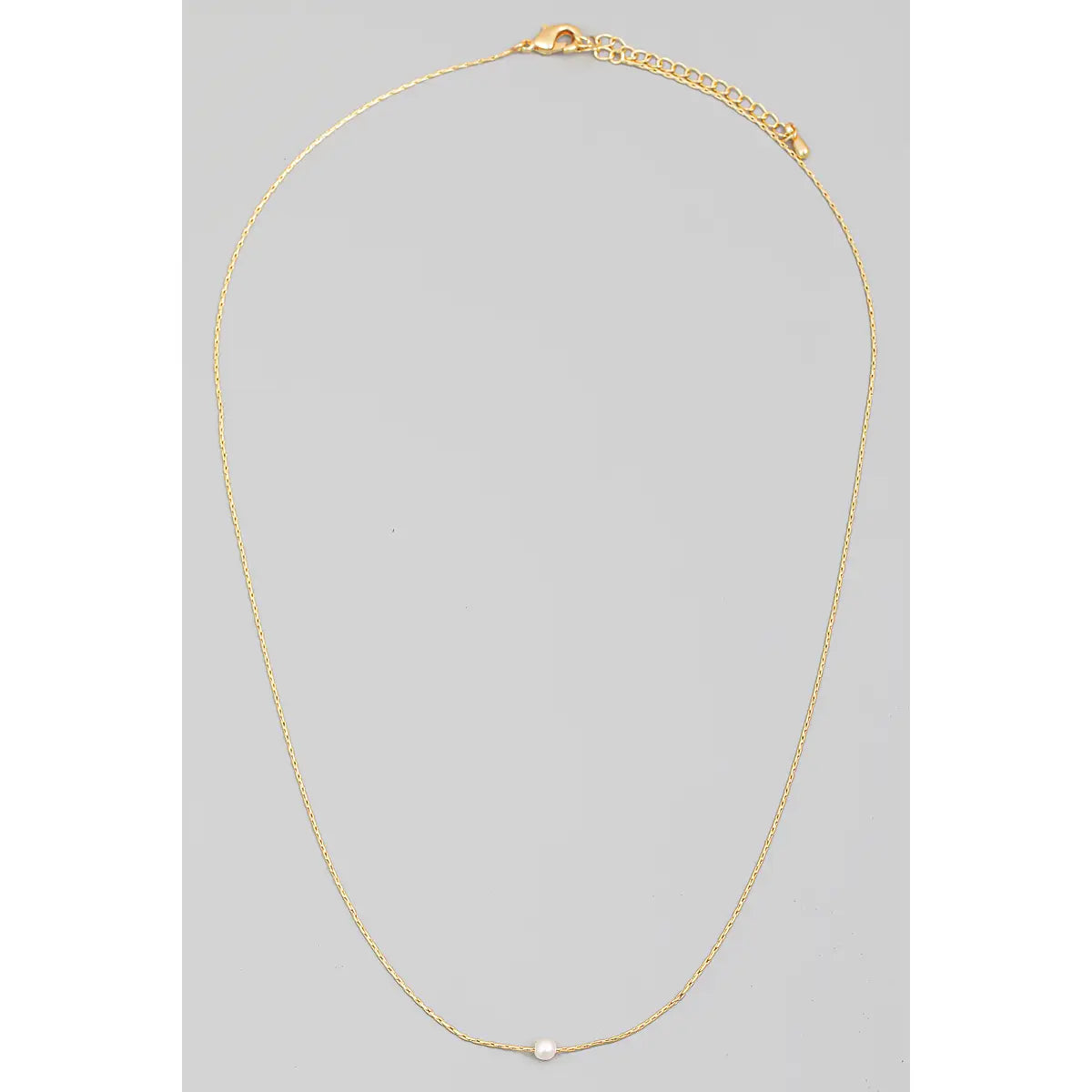 Dainty Chain Pearl Charm Necklace