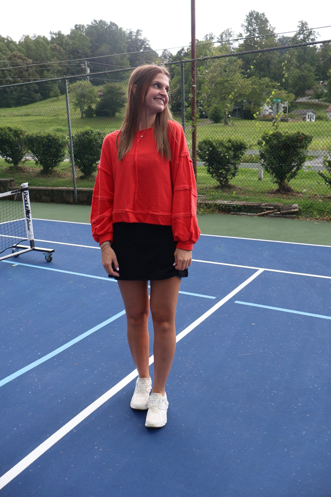 Red Cropped Sweatshirt
