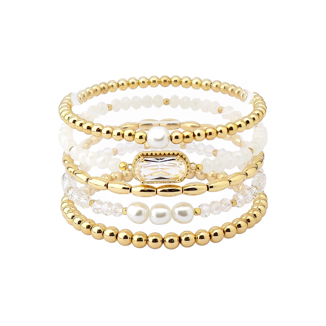 Crystal, Pearl, Gold Bracelets