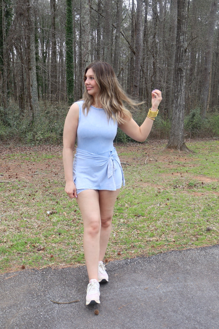 Mineral lavender wash dress