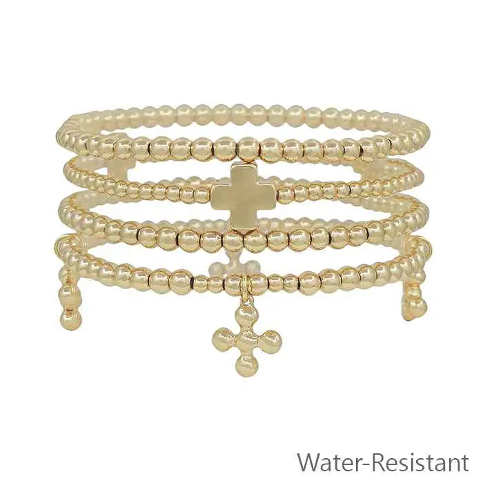 Gold cross charm bracelet