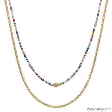 Gold and Beaded Necklace