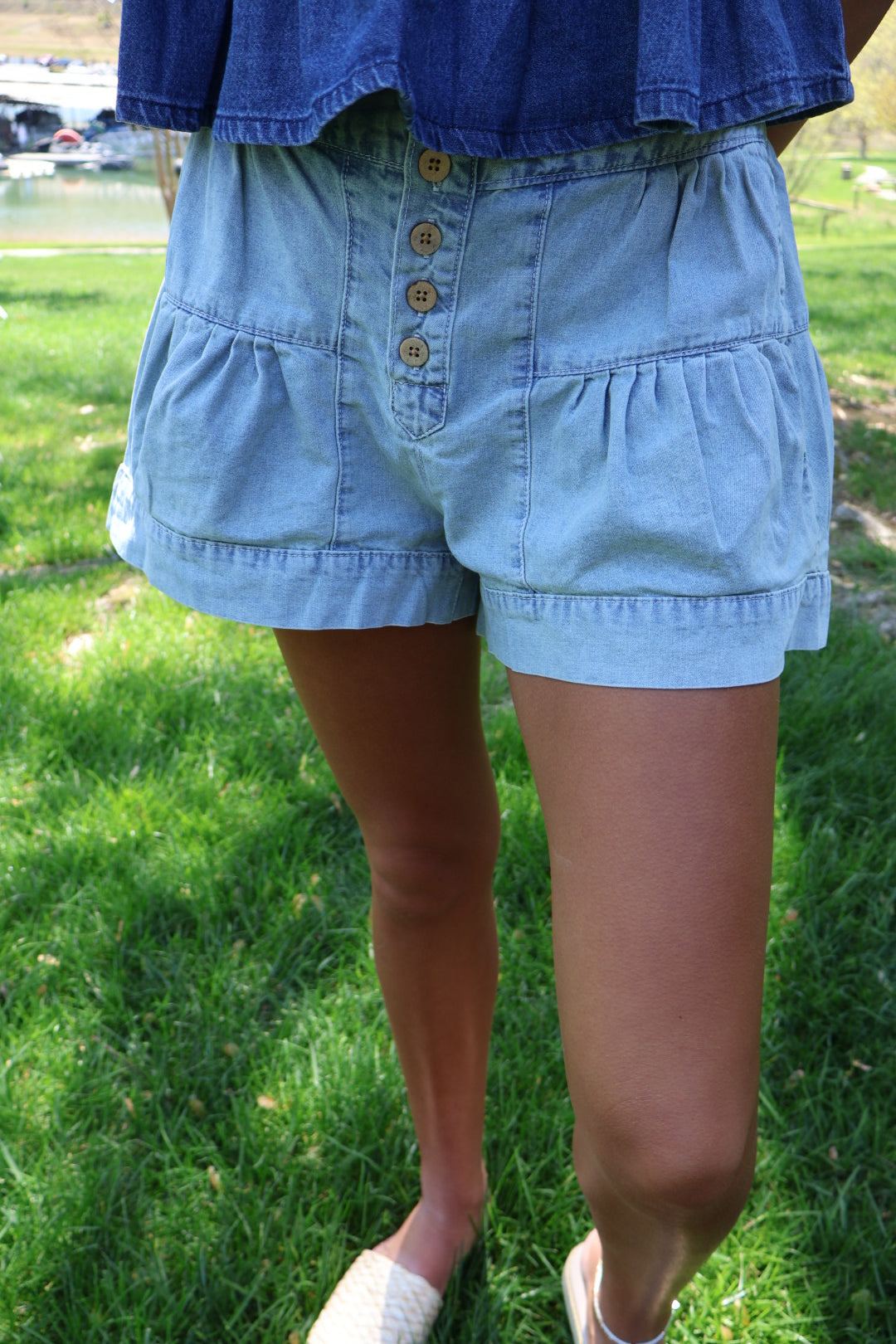 Chambray Shorts