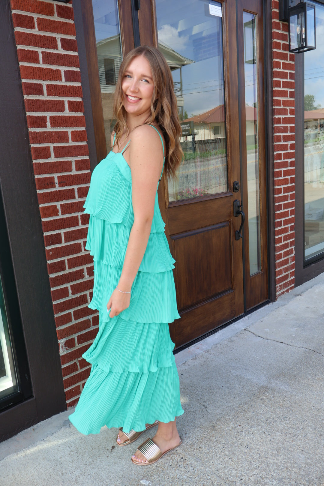 Pleated Tiered Maxi