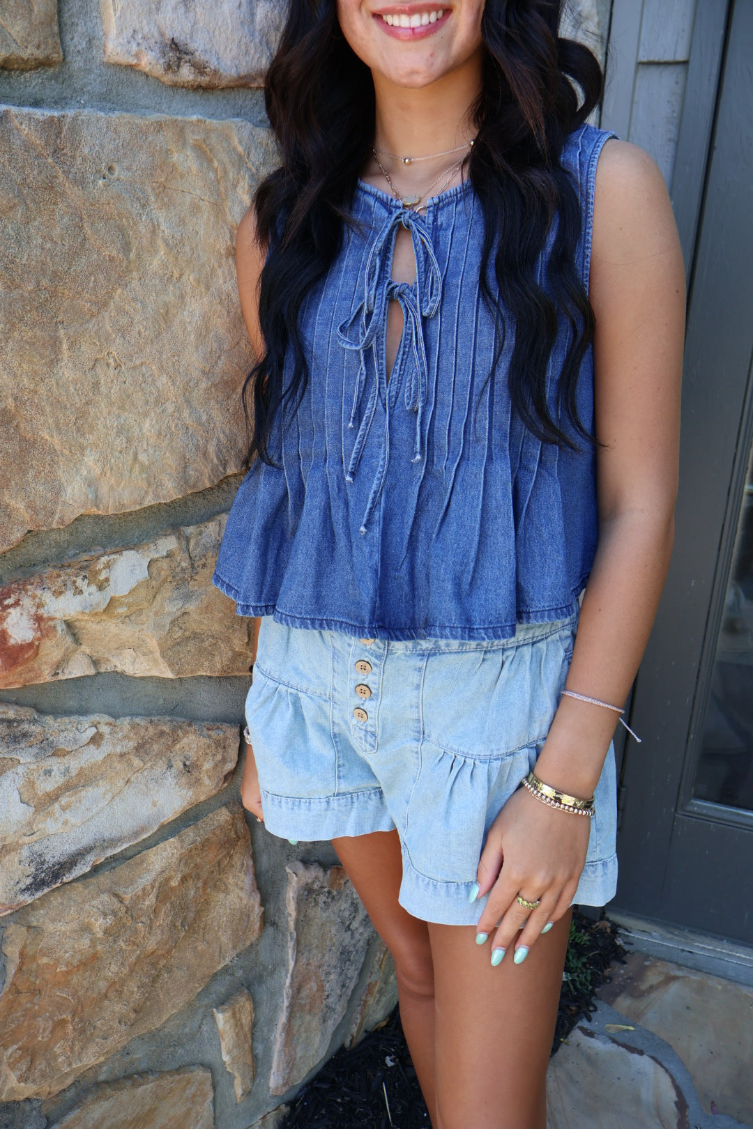 Chambray Shorts