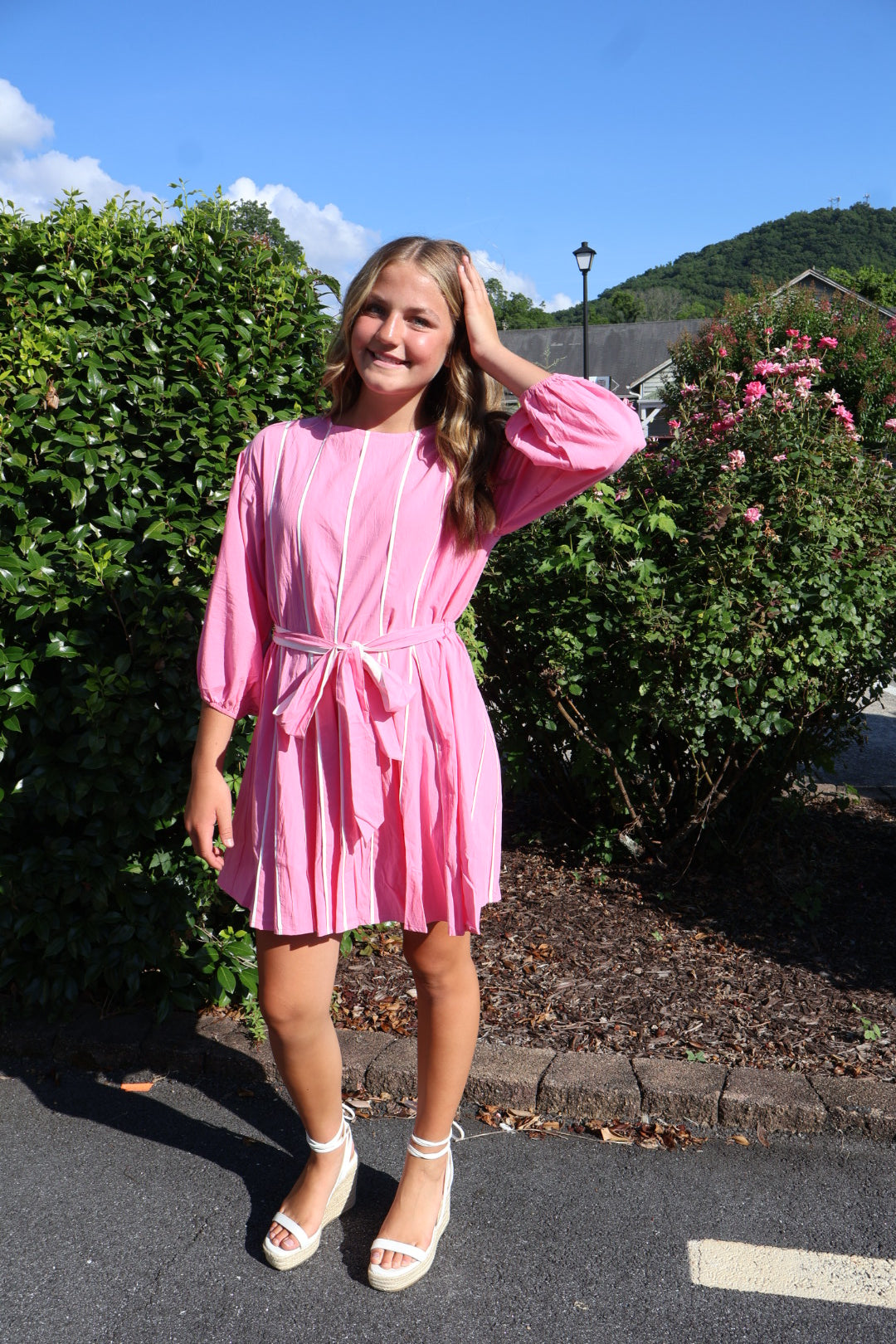 Candy Pink Pleated Dress