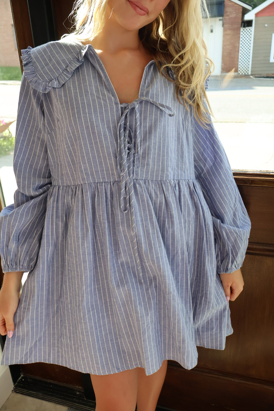 Collard Tie front dress