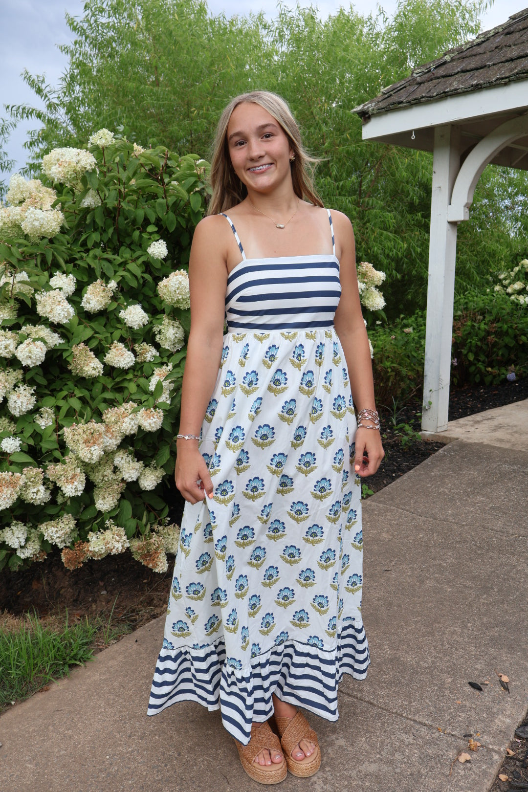 Striped Floral Maxi