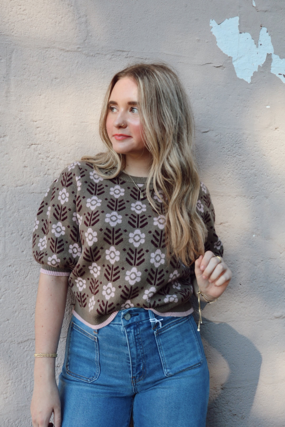 Olive Bloom Sweater