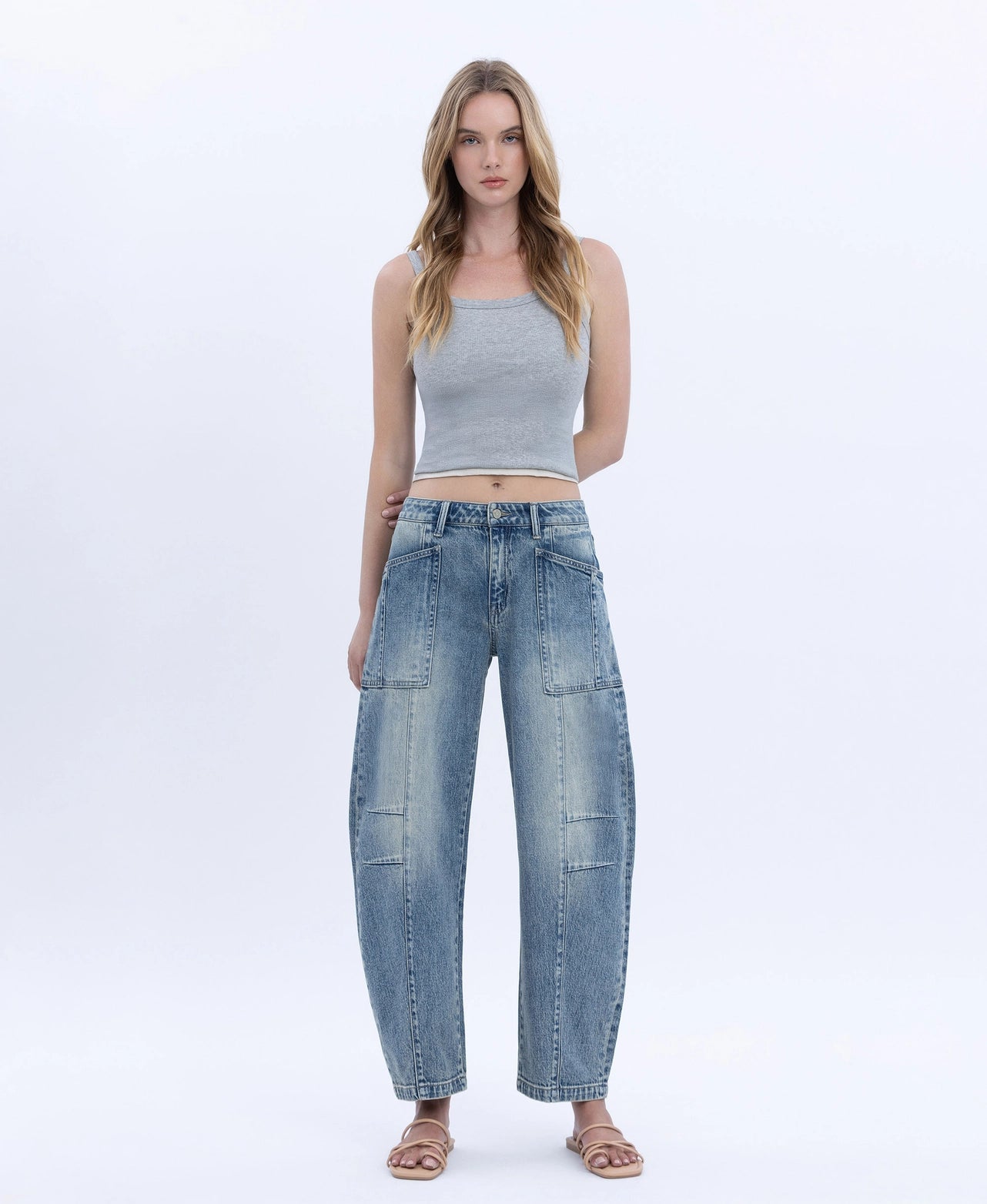 High Rise Barrel Jeans