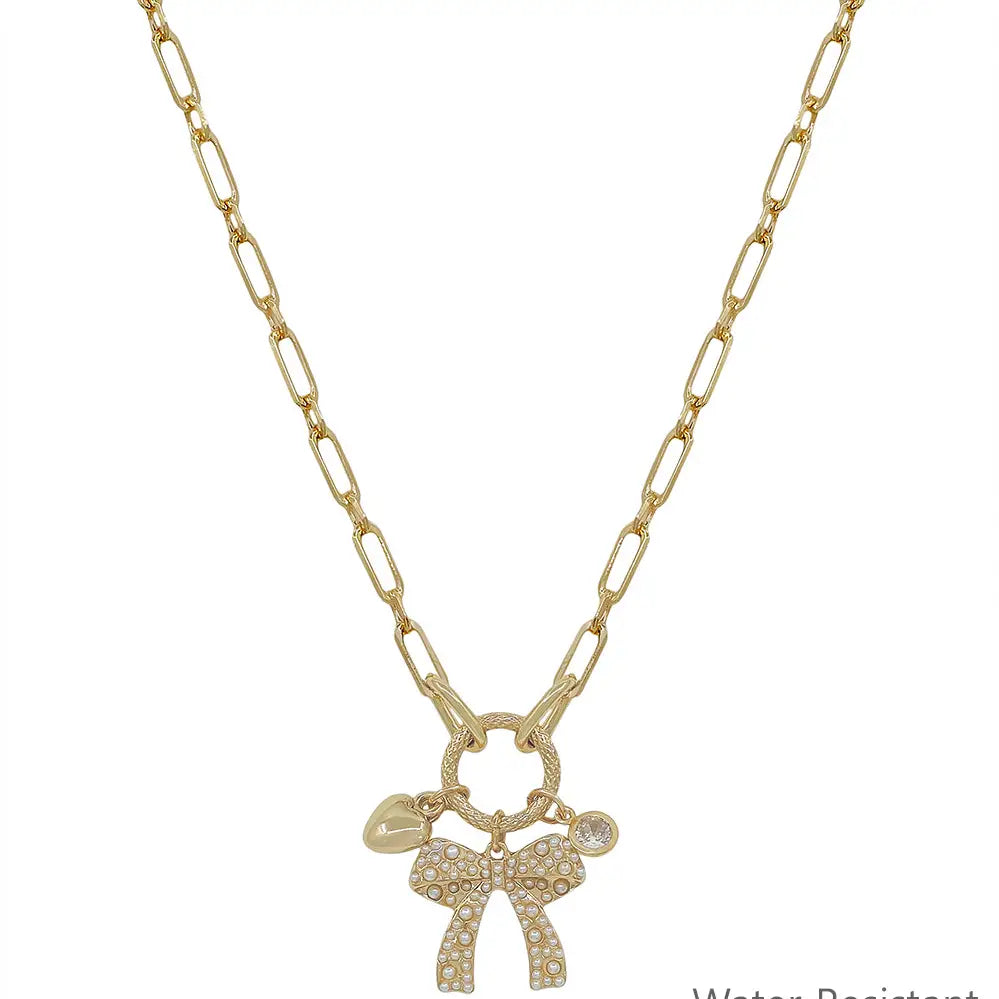 Bow Clip Charm Necklace