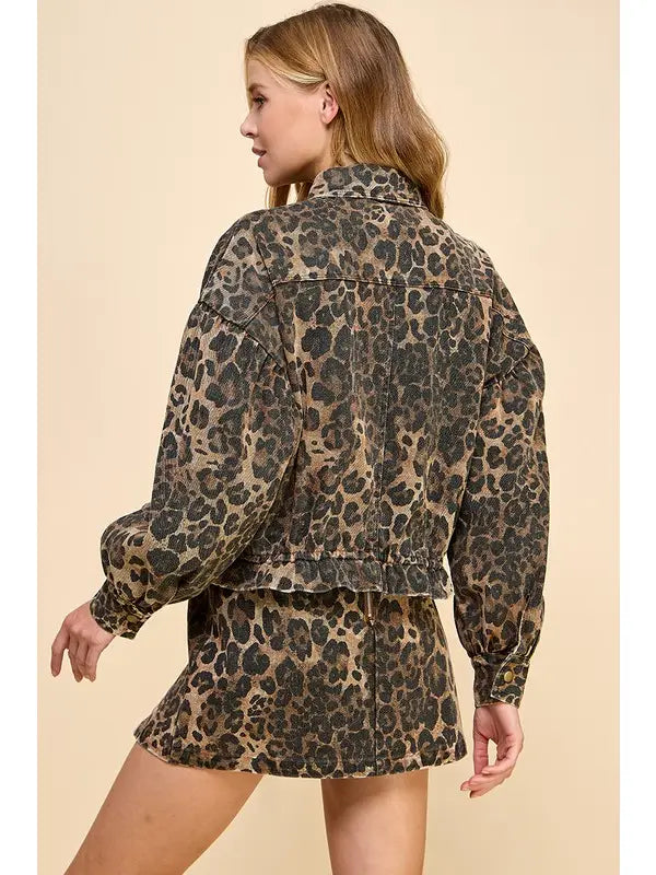 Leopard Jean Jacket