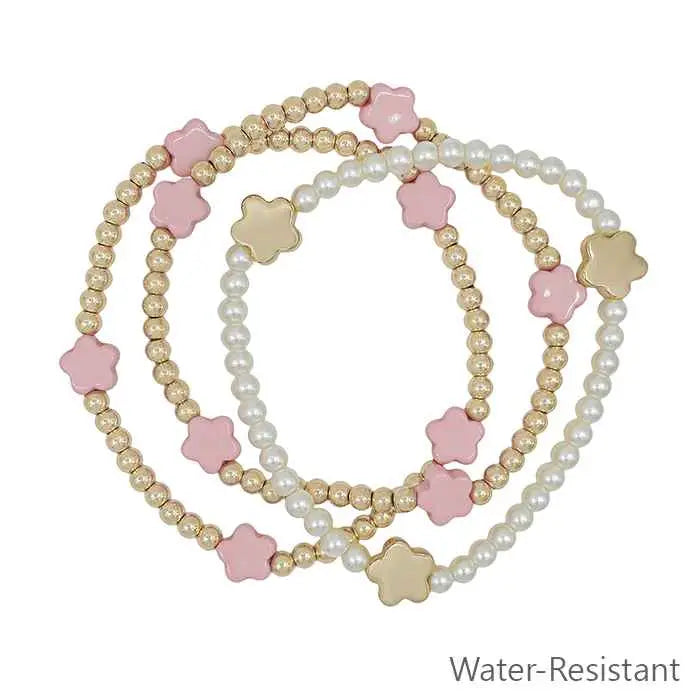 Pink, Gold, Pearl Bracelet