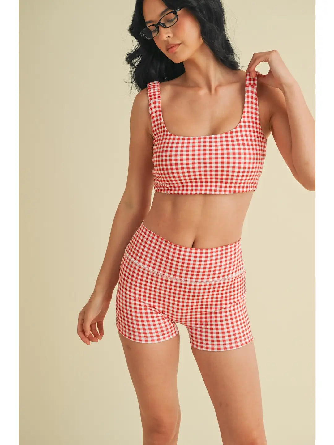 Red and White gingham bra