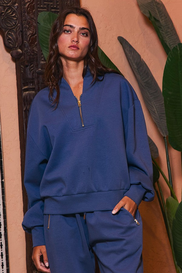Navy half zip up
