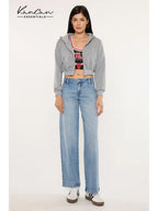 Mid-Rise Wide Leg Trousers