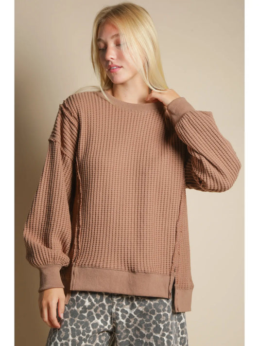 Brown Waffle Knit