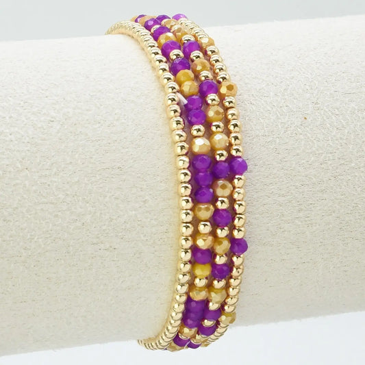 Yellow and Purple Glass Bead