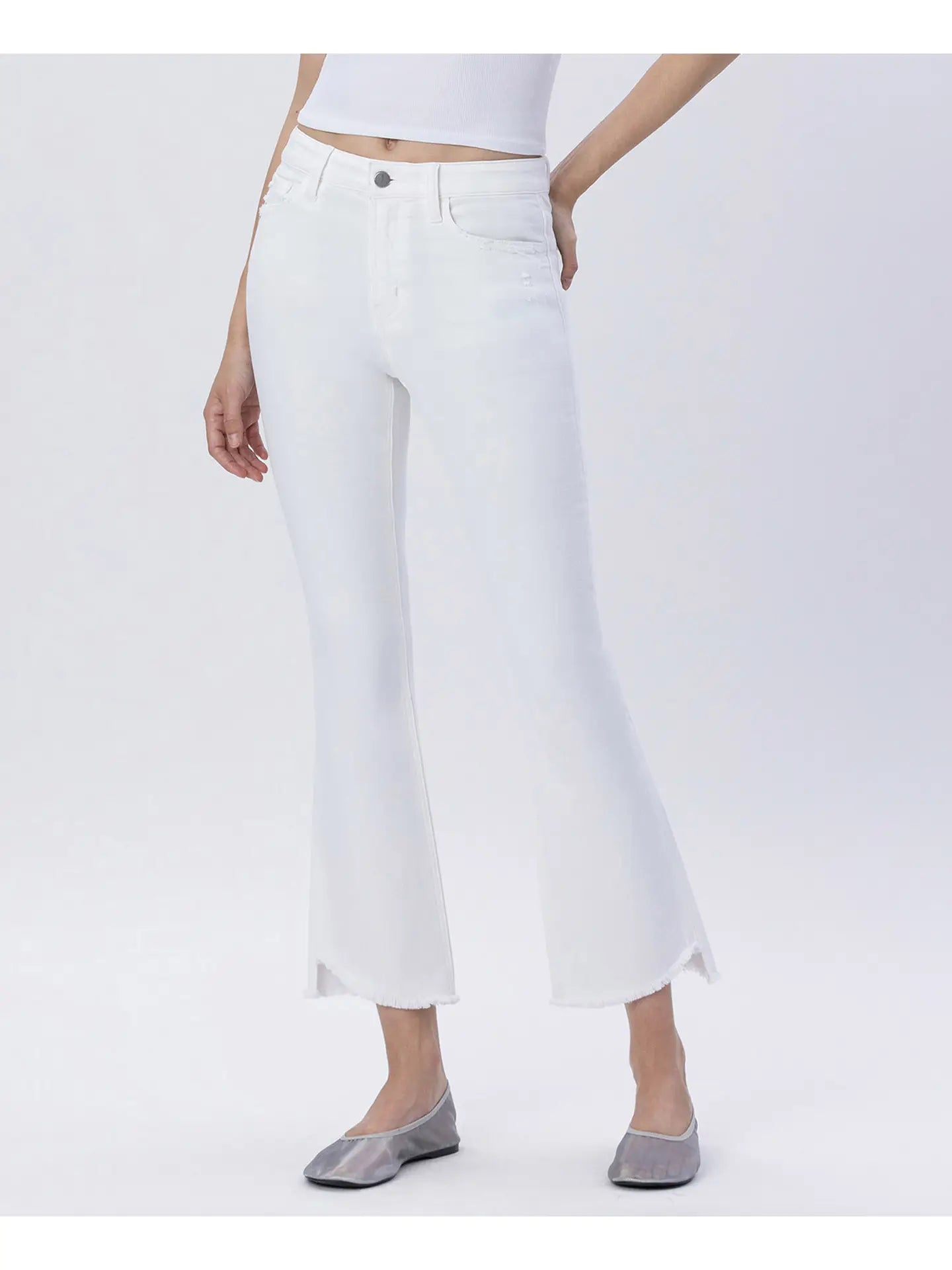 Crop White Jeans