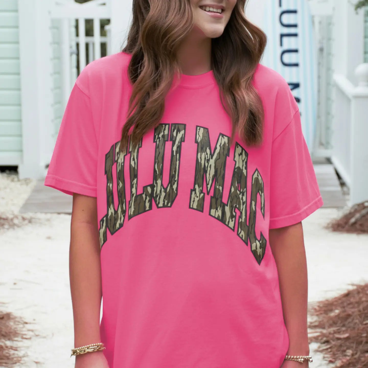 Hot Pink Camo Lulu Mac Tee