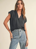 Deep Blue Button Down Blouse