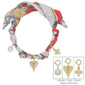 Scarf Necklace Red Pearl Bow