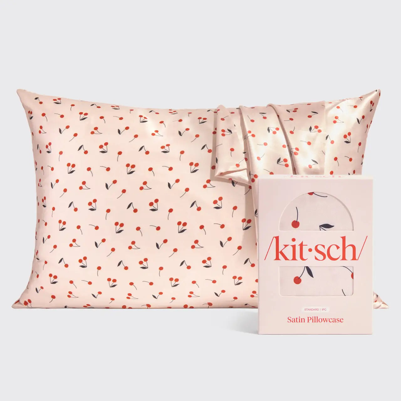 Satin Pillowcase Standard - Cherry Print