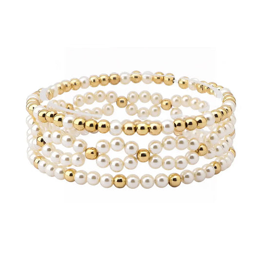 Pearl and Gold Binded Bracelet