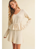 Cream Peplum Knit