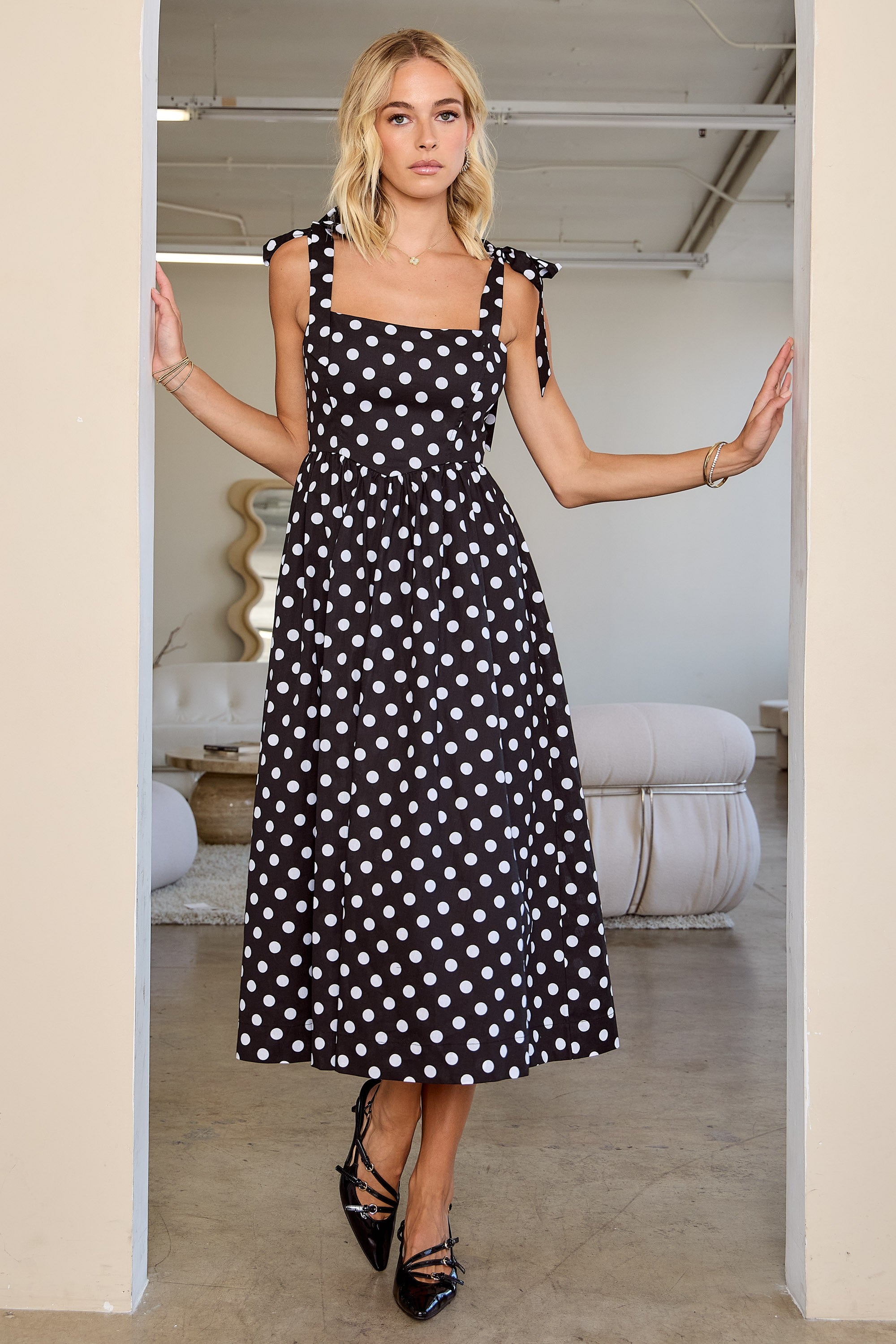 Polka Dot Midi Dress