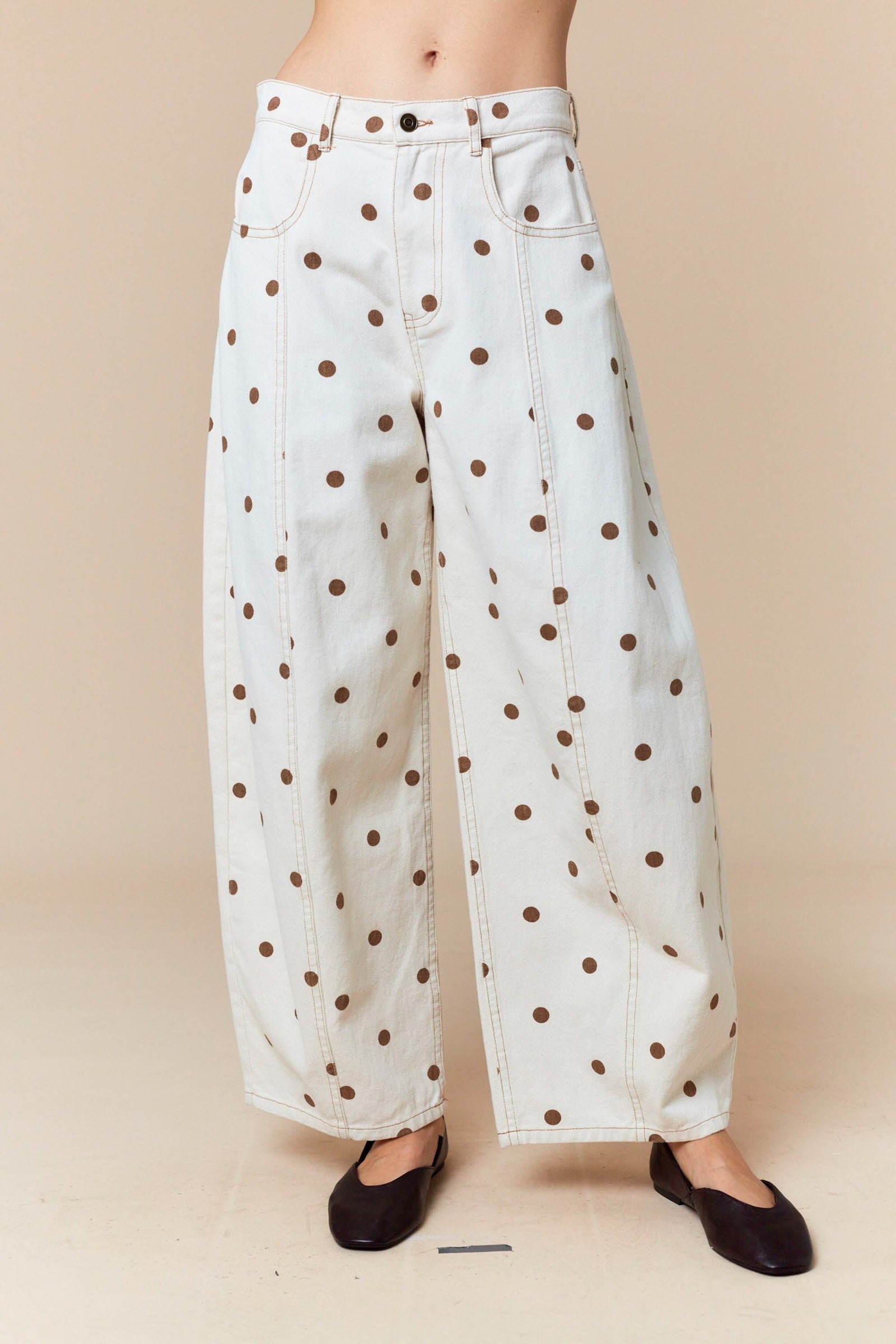 Polka Dot Barrel Jeans