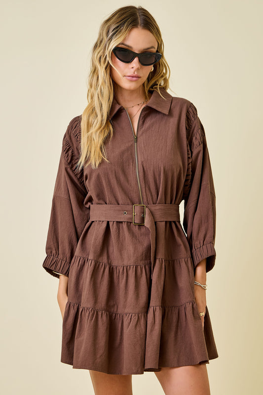 Zip up Mini Dress