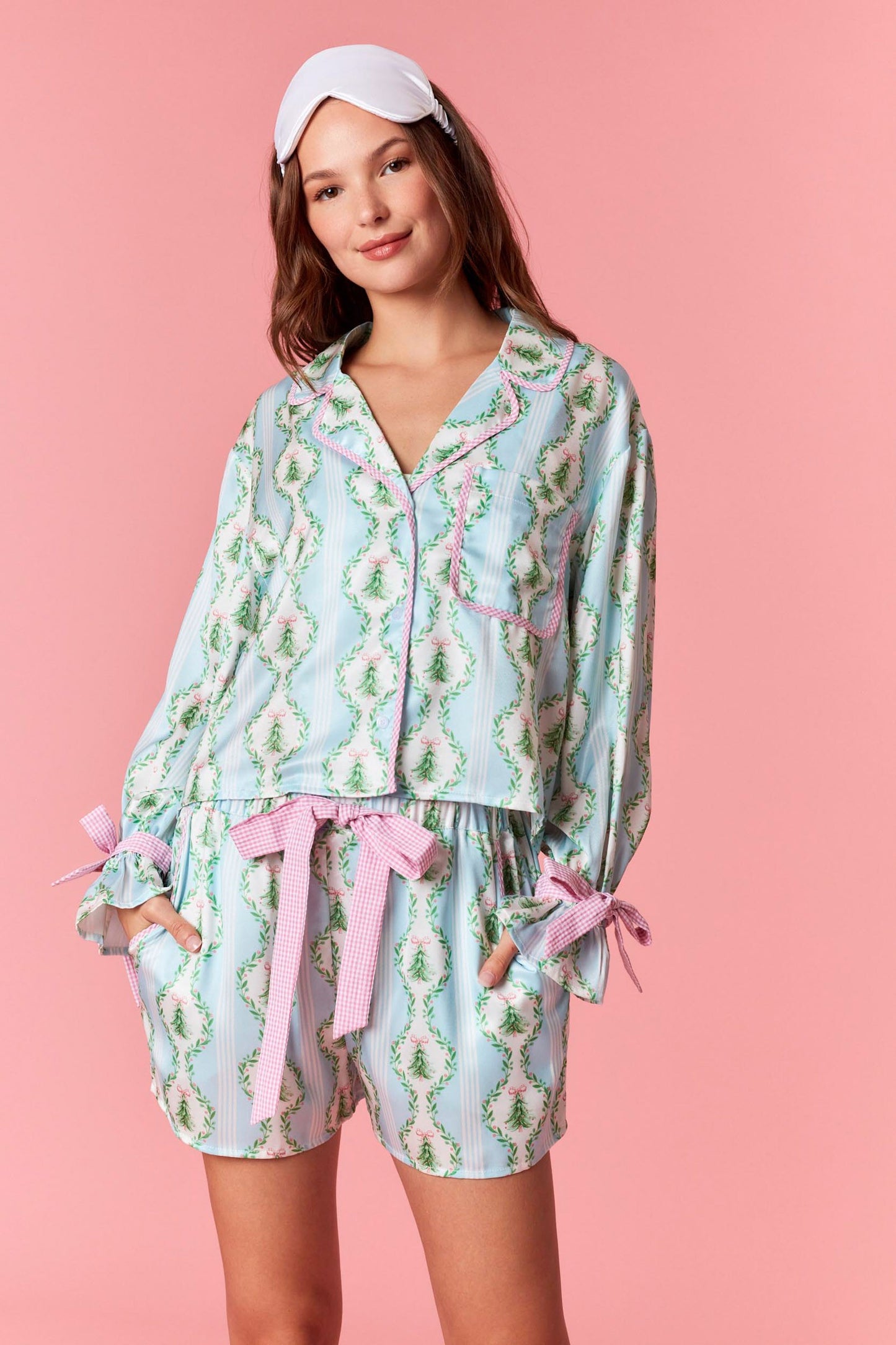 Christmas Satin Gingham Pj Set