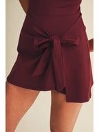 Wine Athletic Wrap Dress