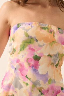 Soft Bloom Strapless Maxi