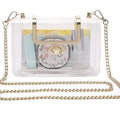 Clear purse with gold accents