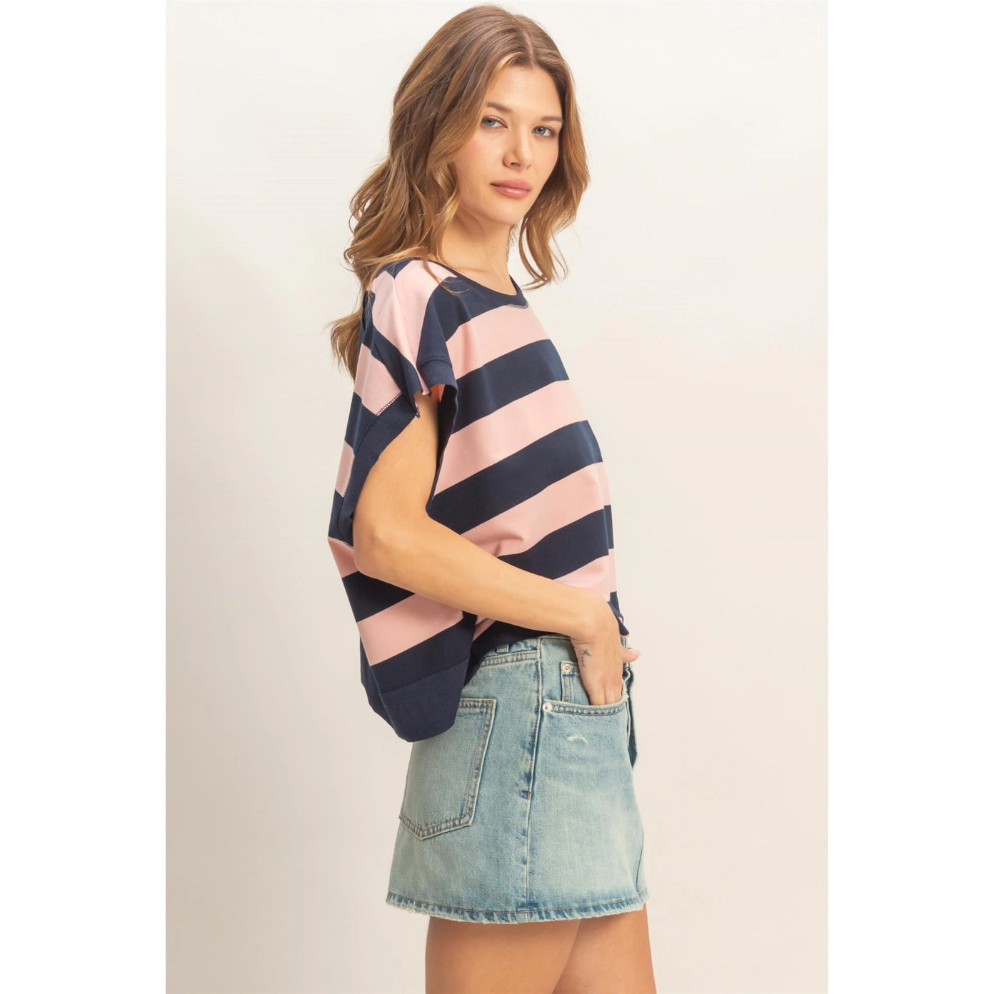 Stripe Open Back Shirt