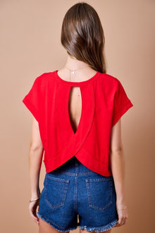 Red Open Back top