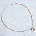Dainty Color Bead Front Lock Necklace