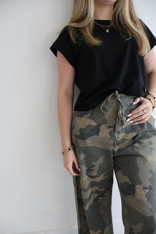 Camo Front Tie Pants