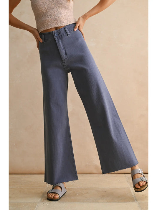 Dusty Blue Straight Leg